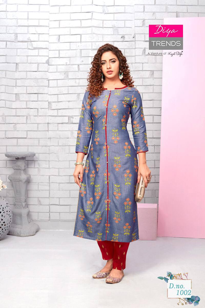 Forever Vol-1 Diya Trends Classy Kurti with Pant Pair Forever Vol-1 Diya Trends Classy Kurti with Pant Pair